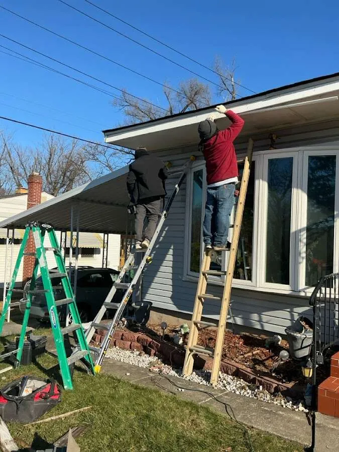 Restoration crew performing exterior repair in Waukegan