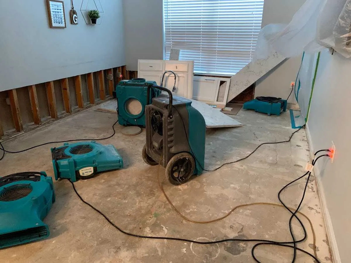 Dehumidifier in flood-cut room for Water Extraction & Removal in Waukegan